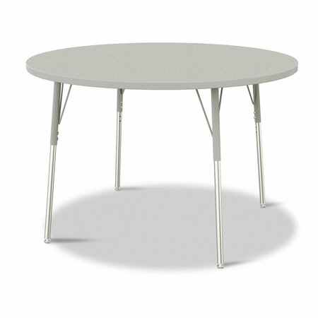 JONTI-CRAFT Berries Round Activity Table, 48 in. Diameter, A-height, Freckled Gray/Gray/Gray 6433JCA000